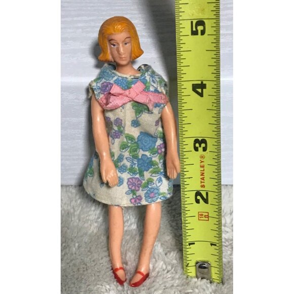 Vintage Marx Dollhouse Family Rubber Mom Dad Child Baby Bendable Poseable 2"- 5" - Picture 5 of 16